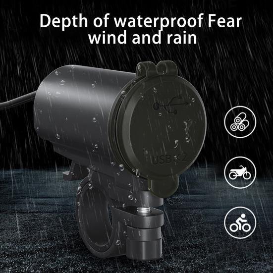 

USB-зарядное устройство для мотоцикла, вольтметр премиум-класса, широкий совместимый автомобильный аккумулятор с двумя телефонами