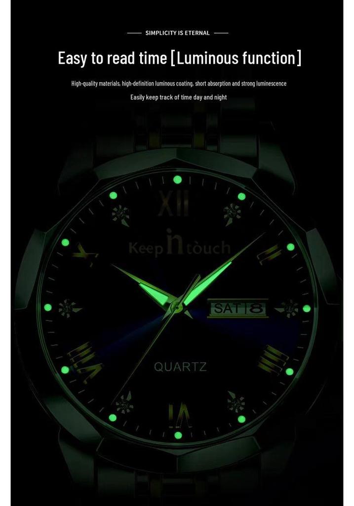 Swiss Luxury Waterproof Luminous Men's Quartz Wristwatch