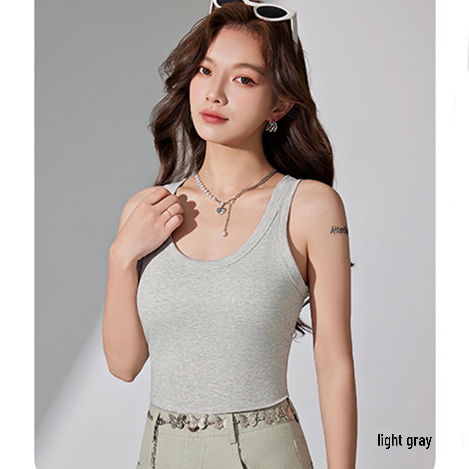 

Lyocell Backless Camisole with Built-in Bra, Spaghetti Straps, Summer Top for Women M (45-52.5 kg)