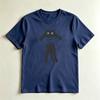 Funny Minimalist Hand Holding Black Cat Print Tshirt Unisex Cute Cartoon Animal Silhouette Casual Loose Cotton Short Sleeve Tee