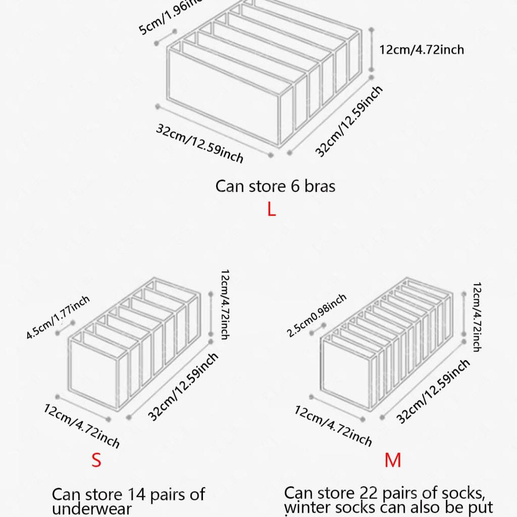 1 Stück – Schrank-Organizer für Socken, getrennte Aufbewahrungsbox für Unterwäsche, 7/9/11 Fächer, Jeans-BH-Organizer, faltbarer Schubladen-Organizer