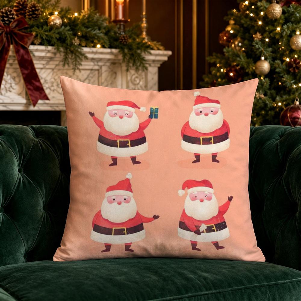 Christmas Cute Cartoon Pillow Covers Pattern Cushion Cover Suitable for Sofa Bedroom Car Pillow Cover