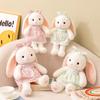 Floral Dress Plush Bunny Toy For Kids Soft Animal Decor Gift For Children