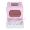 Foldable Cat Litter Box Large Size Top Entry Anti Splashing Enclosed Kitty Litter Box for Home Pink
