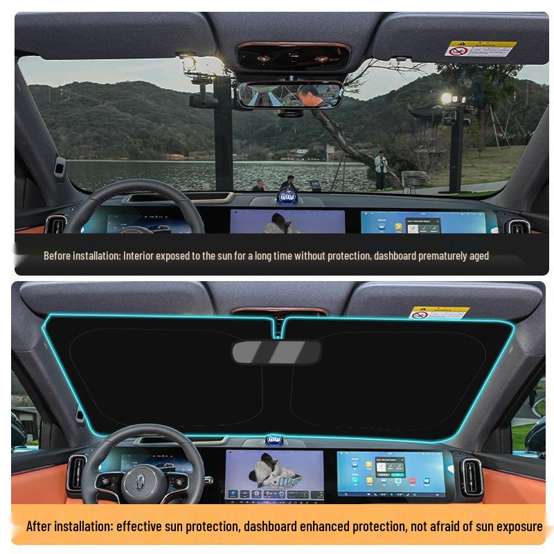 AITO New M8 Car Sunshade Set: Front Windshield & Second Row Side Windows Privacy Curtains