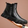 2025 Casual Herr Snökängor Höst och Vinter Läder Herrkängor Premium Trend Mångsidiga Kängor Herr Chelseakängor