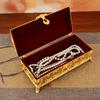 Vintage Jewelry Box Elegant Colorfast Alloy Rustproof Soft Velvet Lined Trinket Storage for Home Office Decor