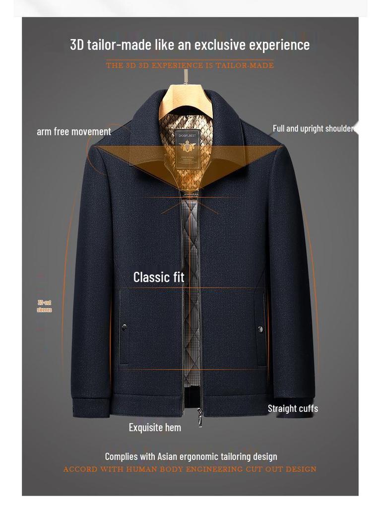 2025 Men's Autumn/Winter Thickened Outerwear Set for Middle-Aged and Elderly Dads and Grandpas