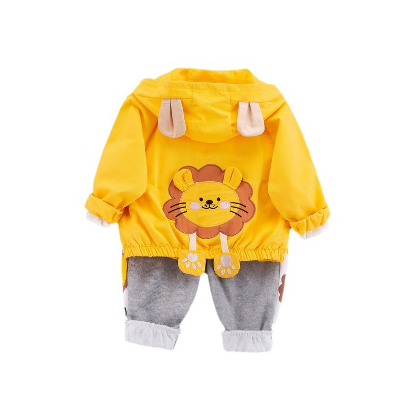 Kids' 2023 Korean Style Hooded Sweatshirts: Spring/Autumn Long-Sleeve Cartoon Three-Piece Set