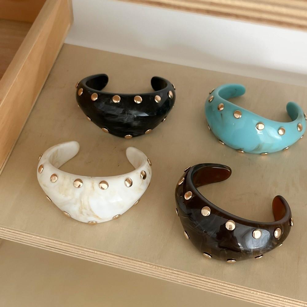 Irregular Resin Cuff Bracelet Marbling Chunky Bangle Vintage Wide Cuff Bracelet Gifts