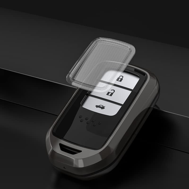 Honda HONDA Key Case Assembled Key Case Metal TPU Key Bag Compatible with Honda Button Keyless Entry Honda Civic Accord Fit Pilot Full Cover S Cover