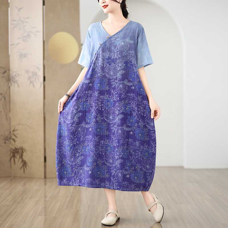 

Женское длинное платье с запахом L