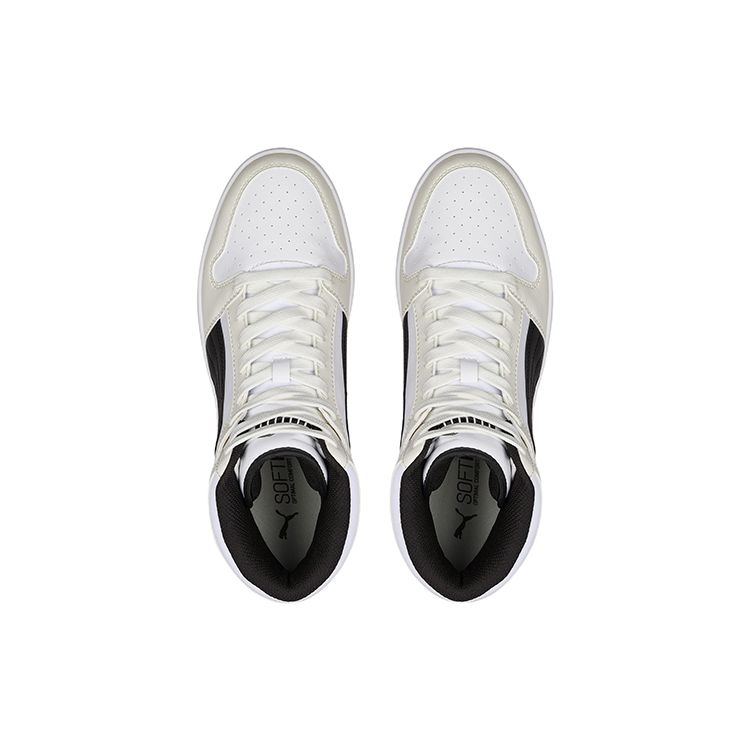 Puma Rebound Layup Leather Mid-Top Retro Basketball Shoes Unisex Sneaker Black White 369573-30
