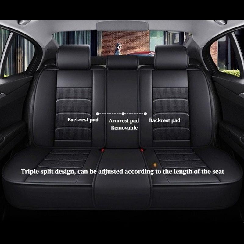 Simple Full-Cover 5-Seat Car Seat Covers –  Perforated PU Leather, Breathable, Comfortable & Durable, All-Season Universal Fit