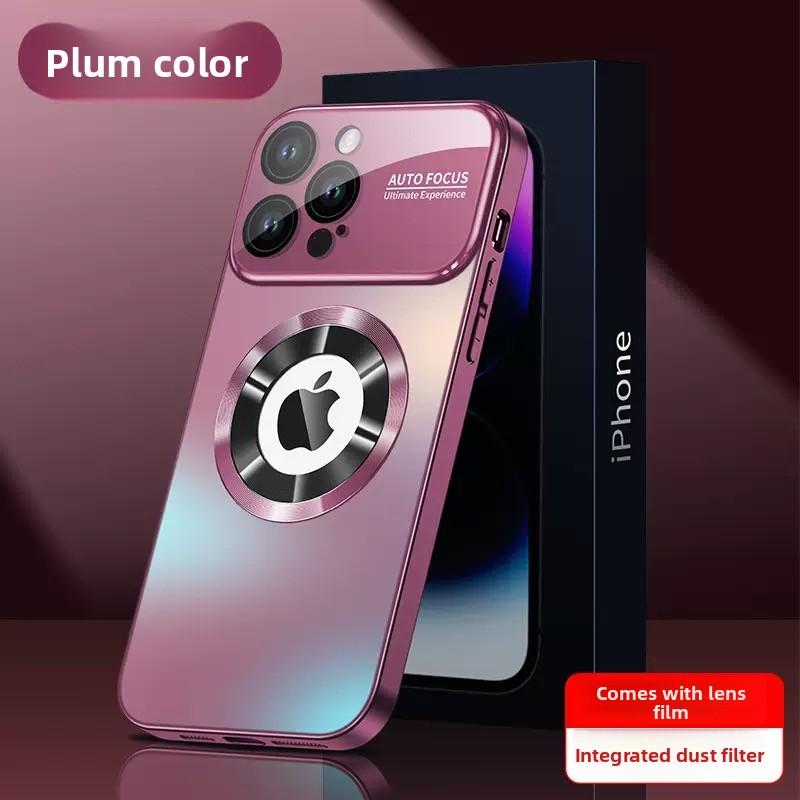 Nuova custodia in titanio per iPhone 16 15 14 Pro Max, Cover magnetica opaca di lusso con protezione per obiettivo fotocamera, Guscio anti-graffio per ricarica wireless