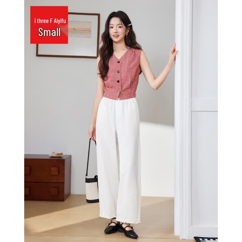 IEF Women s Summer Wide-Leg Straight Cropped Pants XS
