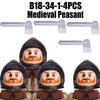 Medieval Military Knight Soldier Figures Building Blocks Ancient Lion Castle Army Guard Infantry Shield Flag Weapons Bricks Toys