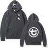 Mens Oversized Hooded Sweatshirt With Letter Print Casual Long Sleeve Pullover Fall Youth Fashion