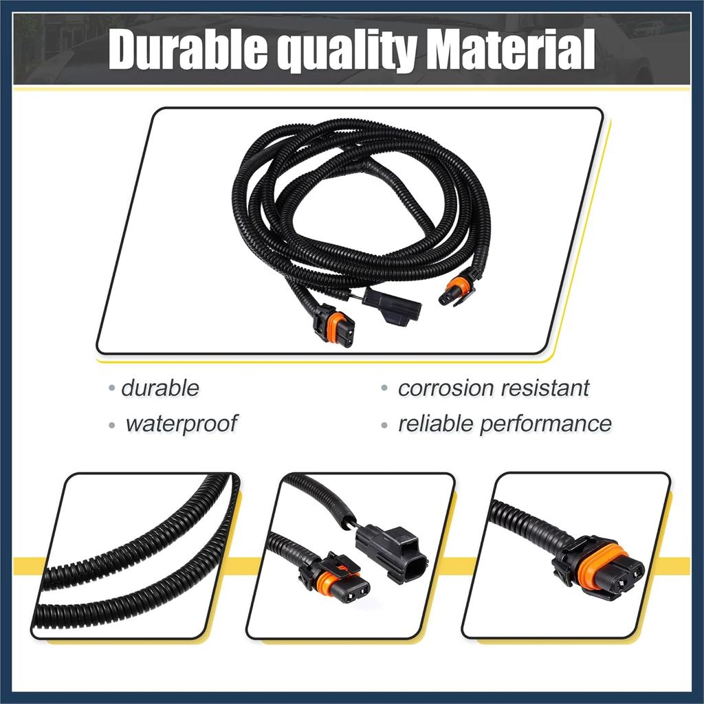 Fog Light Wiring Harness Kit 56045501AC for Dodge Ram 1500 2500 3500 4500 5500 Truck 2002-2010 Left Right Side Black ABS Stylish Design