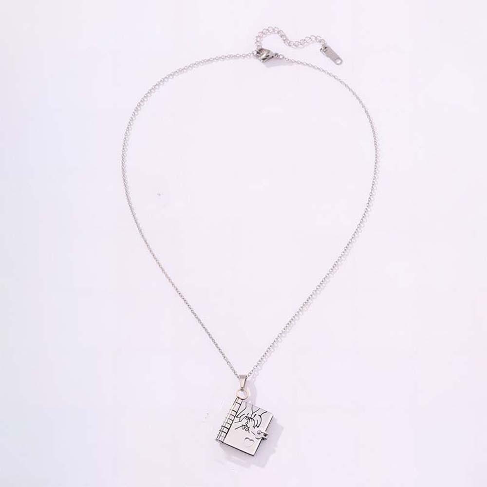 Titanium Steel Opening Book Pendant Stainless Steel Girls Text Locket  Mother's Day