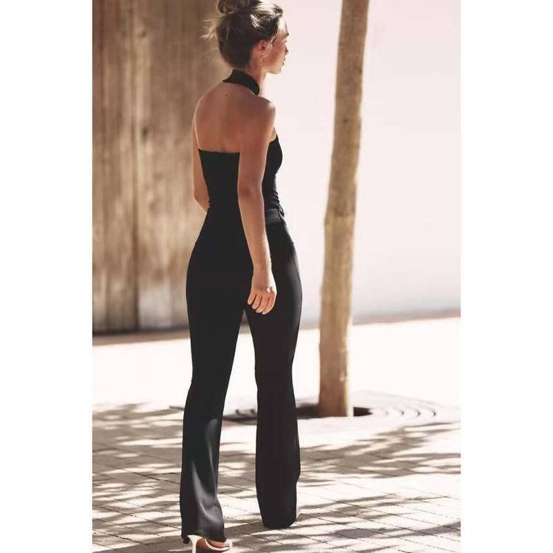 Zbzr Spring New Women Clothes Sling Shaping Elastic Neck Collar Backless Trousers Set 5584130 800