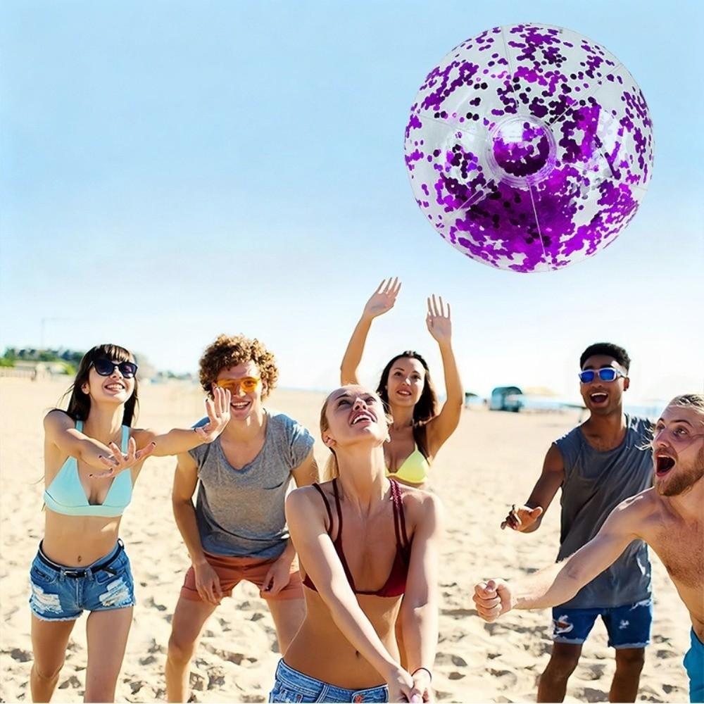 Pailletten Glitzer Strandball 40cm Wasserspielball Lustiger aufblasbarer Strandball Poolparty
