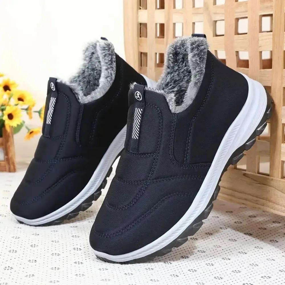Winter Shoes Mens Snow Boots Thick Fur Non Slip Sneakers Male Cotton Ankle Boots Lightweight Outdoor Hiking