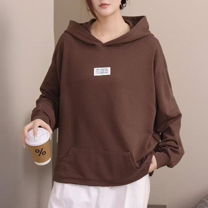 

Dimanaf 2025 Новые толстовки и свитшоты Футболка Женская Шапка Свободная Повседневная Базовая с круглым вырезом Осенние топы Новый пуловер One size