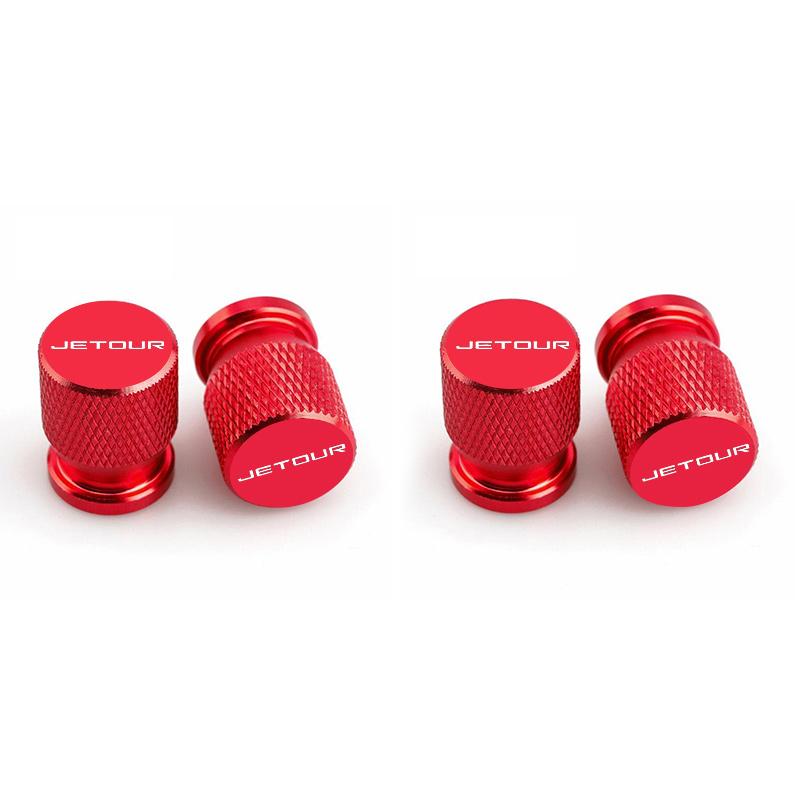 4pc Metal Car Tire Valve Cap Car Tyre Air Stems Cover For Chery Jetour Dashing X-1 Plus DTC IDM X70 X70plus X70m X90plus X95pro 4pc-red