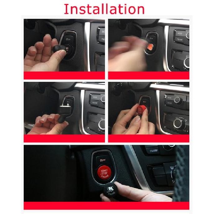 Red Engine Push Start Button Cover For BMW Fxx 2 3 4 5 7 X Series w/Auto Start
