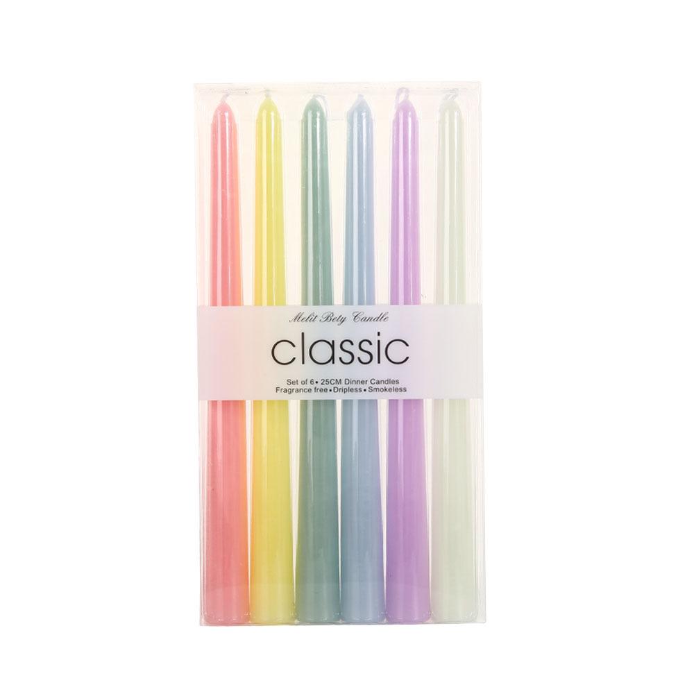 10-inch Dopamine Color Taper Candle for Romantic Weddings and Home Decor