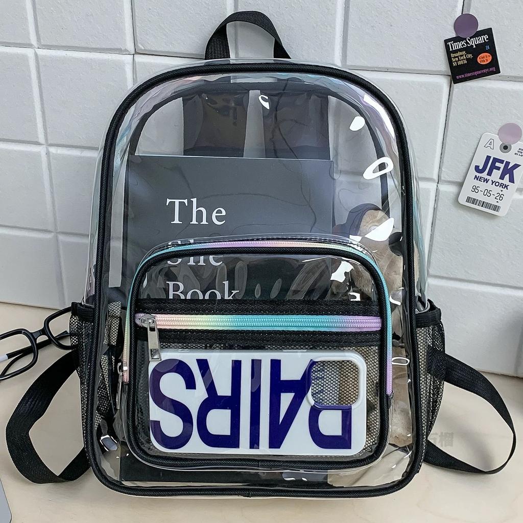 New Mini Clear Backpack Fashion Student Jelly Transparent PVC Travel Knapsack Summer Waterproof Beach Versatile Storage Rucksack