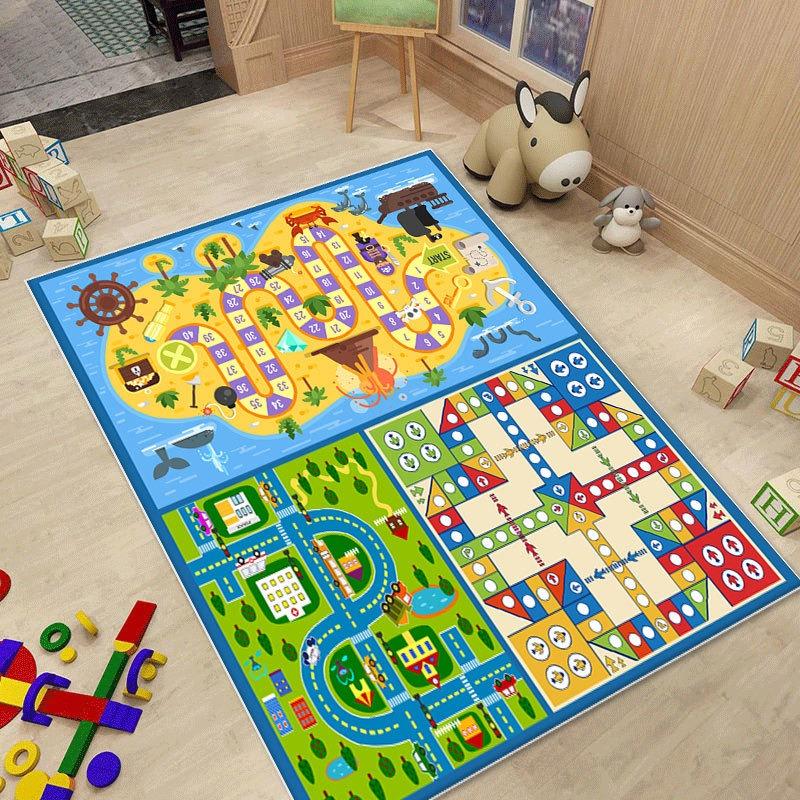 Familien Spiel Kind Schach Flugteppich Wohnzimmer Sofa Schlafzimmer Nachttisch Arbeitszimmer Spielzimmer Teppich Rutschfest Kinder Cartoon Dekoration Matte