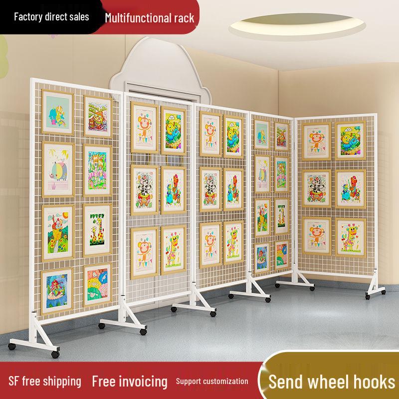 Wrought Iron Folding Display Stand for Art Exhibitions and Storage