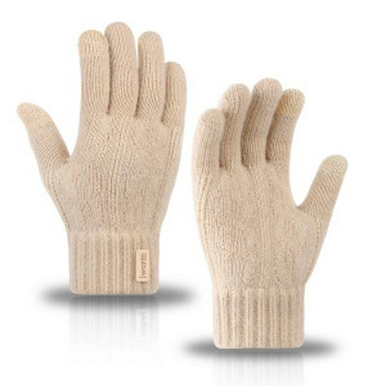 IWarm Gants Tactiles en Laine d'Alpaga: Tricot Unisexe Temps Froid pour Automne et Hiver