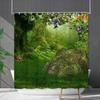 Bathroom Waterproof Curtain Digital Printing Plant Mushroom Shower Curtain Non-Punching Toilet Partition Curtain Shower Cloth