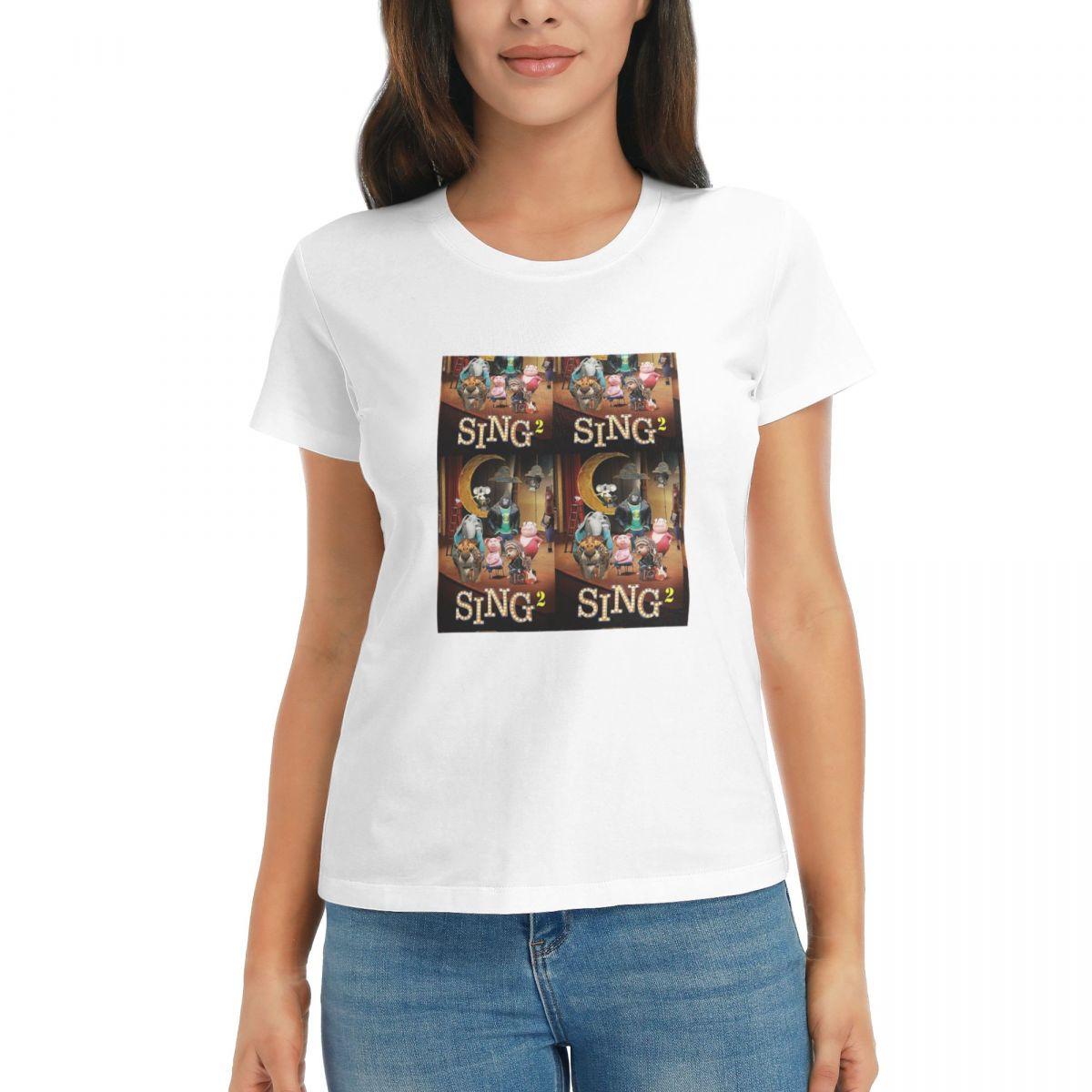 

Women TShirt Sing 2 Summer Short Sleeve Tees Crew Neck Cotton T Shirts Clothes Tops Streetwear S