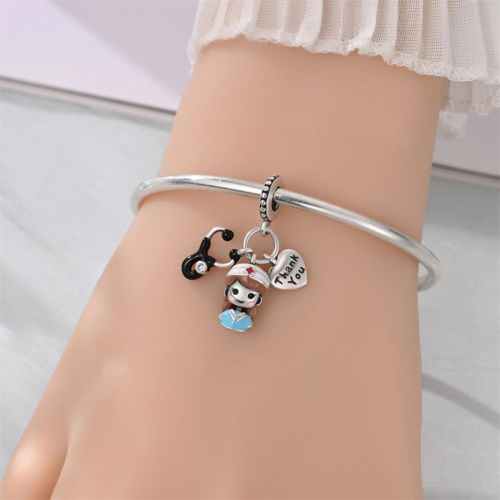 DIY Bracelet Charms Tooth Pill Medicine Box Ambulance Nurse Theme Beads For Jewelry Making