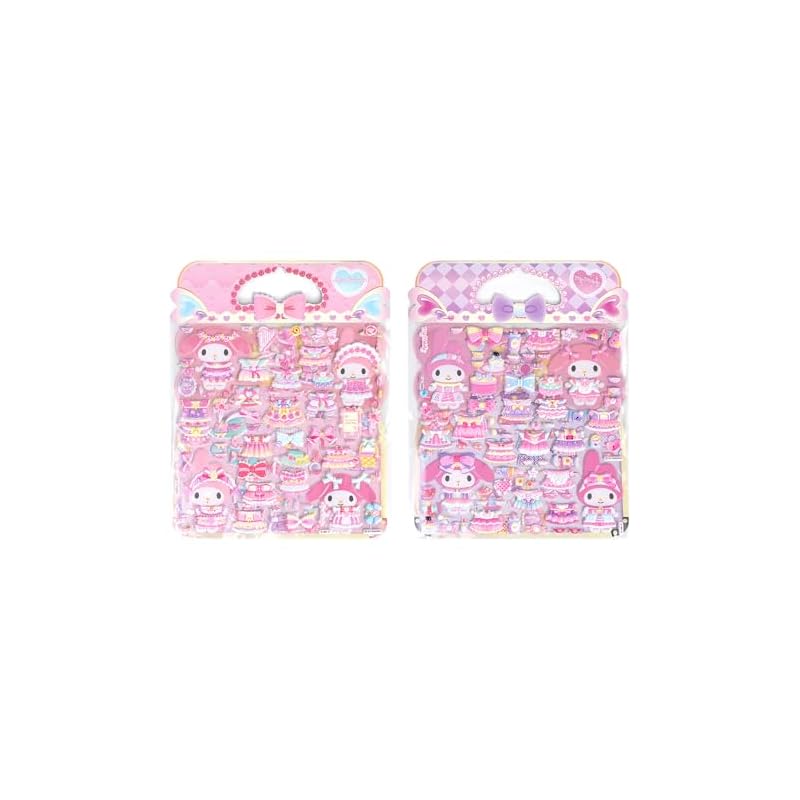 AAGWW Dress-Up Stickers, Puffy and Squishy, 2 Sheets, Double-Layer, Cute, Wide Variety of Patterns, Foam Cotton, Multi-Deco, Diary, Smartphone,