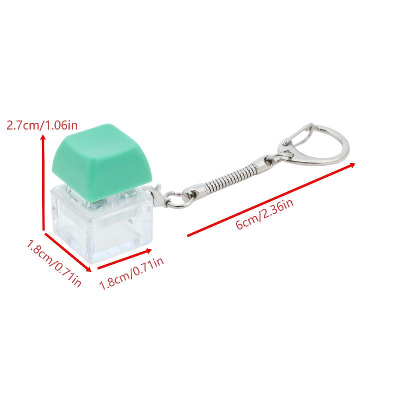 Mini Mechanical Keyboard Fidget Keychain Stress Relief Clicker Toy Portable Finger Press Sensory Toy Keyring Bag Pendant Decor