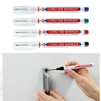 4x 4-Farben-Marker mit langem Kopf und tiefer Reichweite, Holzbearbeitung, Malerei, schnell trocknende Spitze, Zimmermannsstift für