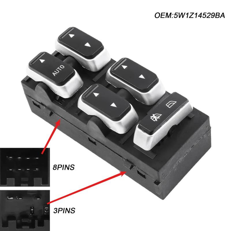 LHD Electric Power Master Window Switch For Lincoln Town 2003~2009  Front Left Lifter Control Button Car Accessories 5W1Z14529BA