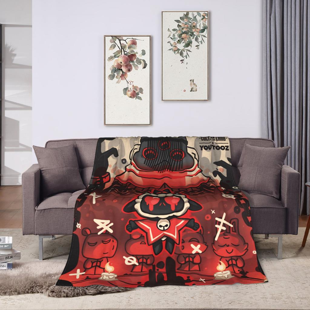 Cult of the Lamb Warm Soft Blankets Picnic Plush Throw Blanket Fashion Home Decor Flannel Bedspread Sofa Bed Cover