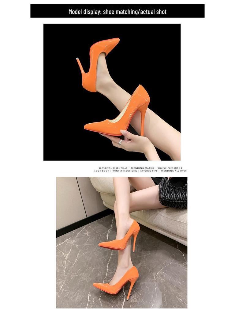Popular Women's Red Bottom High Heels, Size 35-50, 12cm Stiletto, Large Size Professional Wedding Shoes