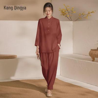 „Kang Suya Damen-Yogaanzüge aus Samt in Übergröße – Zen-Meditationskleidung für Herbst/Winter“
