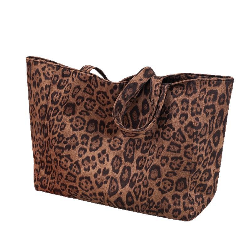 Leopard Print Large Capacity Tote Bag - Versatile Autumn/Winter Shoulder & Commuter Handbag