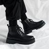 Chef Men's Shoes Spring Anti Slip Waterproof Kitchen High Top Leather Boots Black Casual Leather Shoes Spring Sports Martin Trendy Shoes