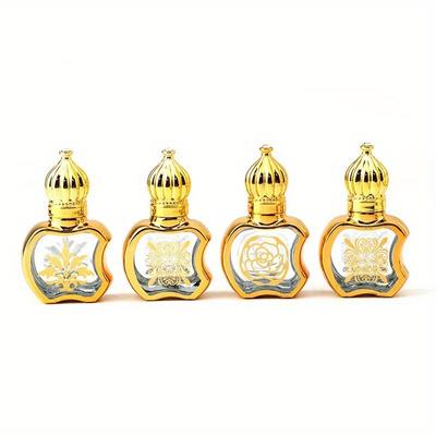 6 ml Lüks Altın Uçucu Yağ Silindir Şişe Doldurulabilir Parfüm Şişesi Cam Roll-On Uçucu Yağ Şişesi Kozmetik Konteyner