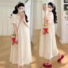 2026 Summer French Style Maternity Dress: Stylish & Thin, Mid-Length, Plus Size, Korean Version
