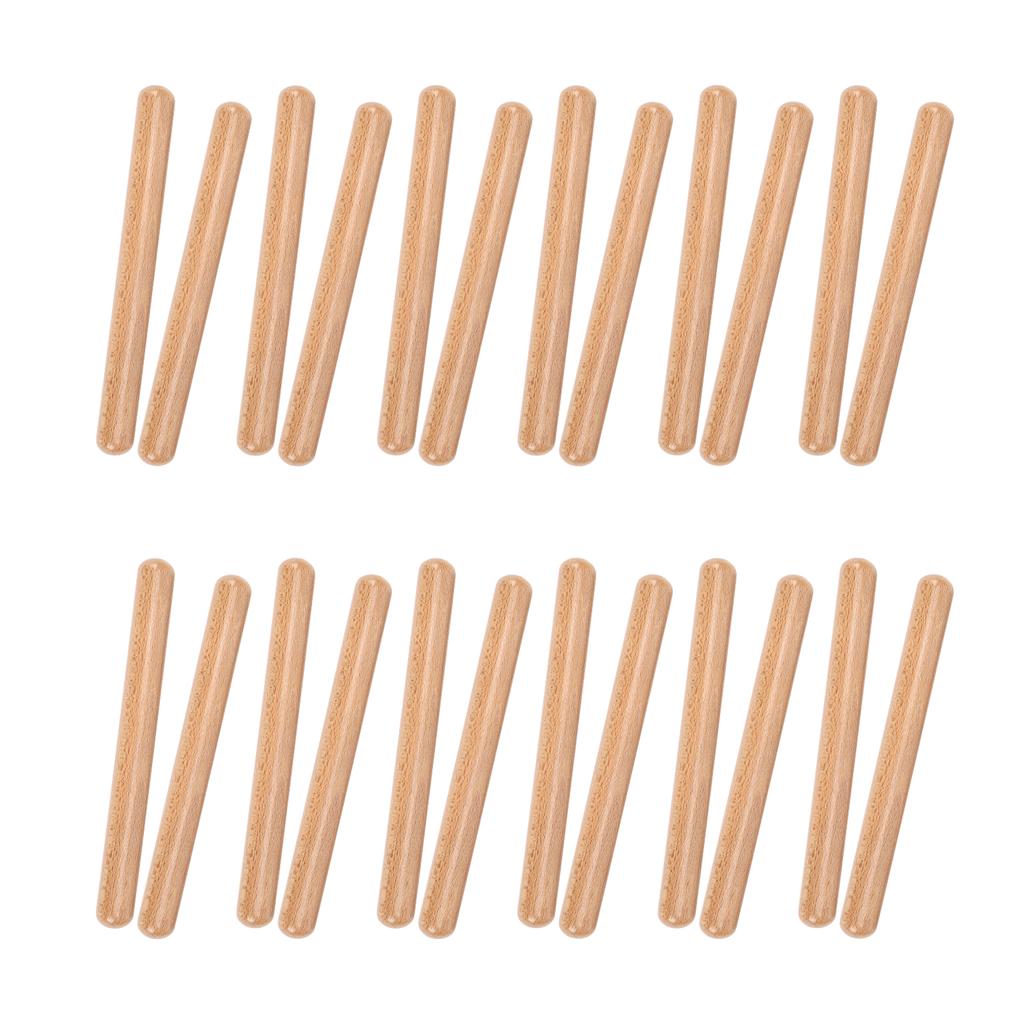 12 Pairs Wooden Rhythm Sticks Music Education Wooden Percussion Instruments with Storage Bag for Kids Classroom Group